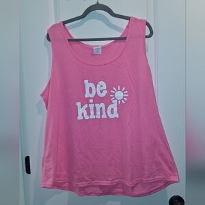 Women's Pink 'Be Kind' Graphic Tank Top